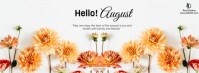 White Joyful Hello August Facebook Cover Photo Facebook-Cover template