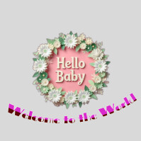 White Joyful Hello Baby, Welcome To The World Instagram Post template