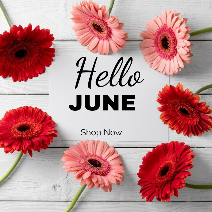 Plantilla de White Joyful Hello Jun Instagram Post | PosterMyWall
