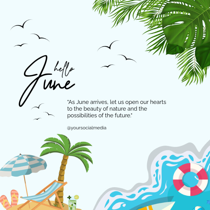 Plantilla de White Joyful Hello June Instagram Post | PosterMyWall