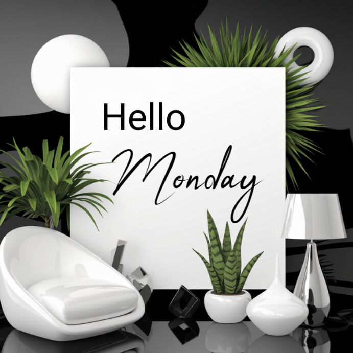 White Joyful Hello Monday/ Hello Tuesday/ Hello Wednesday/ Hello ...