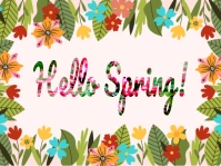 White Joyful Hello Spring Yard Sign template