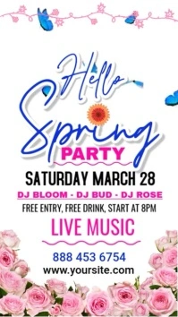White Joyful Hellow Spring Party Facebook Story template
