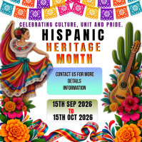 สีขาว Hispanic Heritage Month Celebration Publicación de Instagram Template