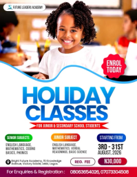 White Holiday Classes Enrollment Iflaya Template