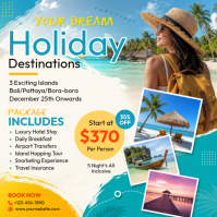 White Holiday Destinations Instagram-bericht Template