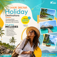 White Holiday Destinations Publicación de Instagram Template