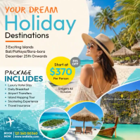 White Holiday Destinations Instagram-bericht Template