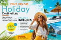 White Holiday Destinations โปสเตอร์ Template