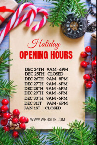 Christmas And New Year Hours Announcement Template | PosterMyWall