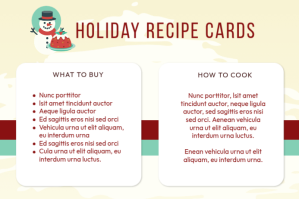 Biały Holiday Recipe Cards Label Template