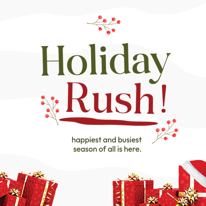 White Joyful Holiday Rush Instagram Post