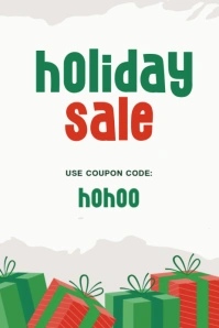 White Joyful Holiday Sale Pinterest Graphic template