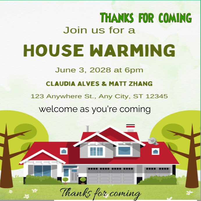 White Joyful House Warming Instagram Post Template | PosterMyWall