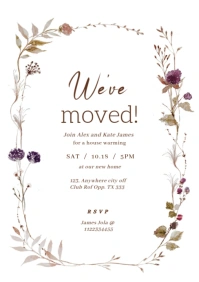 White Joyful House Warming Invitation  A5 template