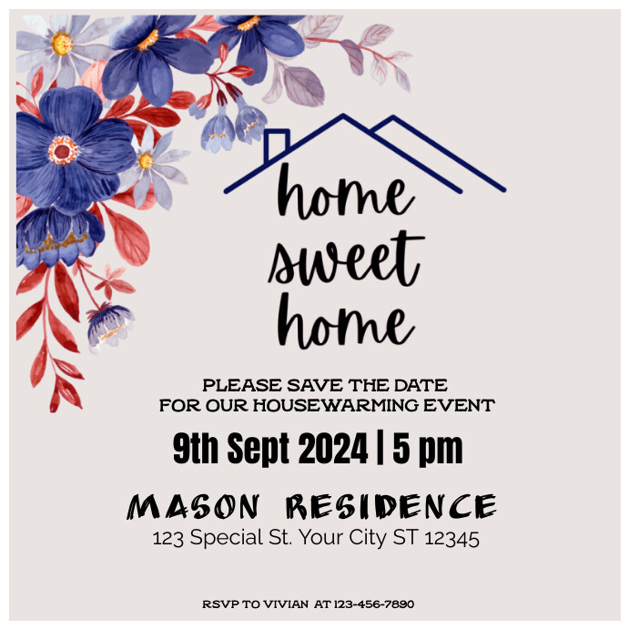 Copy of White Joyful House Warming Invitation Instagr | PosterMyWall