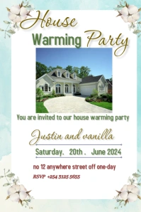 White Joyful House Warming Invitation  Pinter Grafika na Pinterest template
