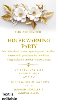 White Joyful House Warming Party Template  Di Digital Display (9:16)