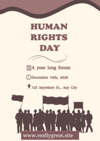 White Joyful Human Rights Day  A6 template