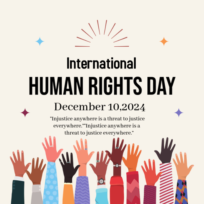 White Joyful Humans Rights For All Instagram Post Template | PosterMyWall