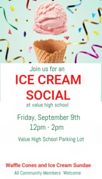 White Joyful Ice Cream Business Card template