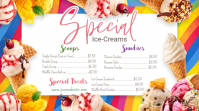 Blanc Ice Cream Menu Display digitale Template