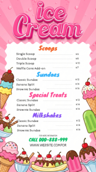 Hvid Ice Cream Menu Instagram Story Template