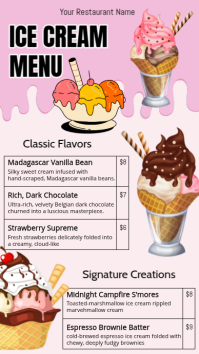 Biały Ice Cream Menu Instagram Story Template