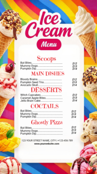 White Joyful Ice Cream Menu Instagram Story template
