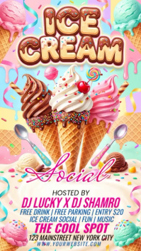 Ice Cream Social Event Instagram Story Template