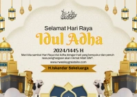 White Joyful Idul Adha Postcard template