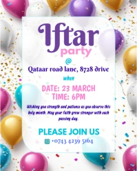 White Joyful Iftar Party Invite Post Instagram Portrait template