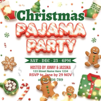 White Christmas Pajama Party Instagram Post Template