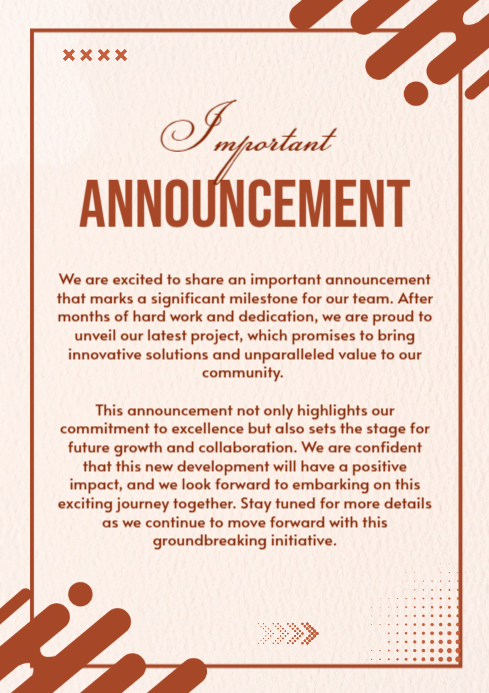 White Joyful Important Announcement A4 Template | PosterMyWall