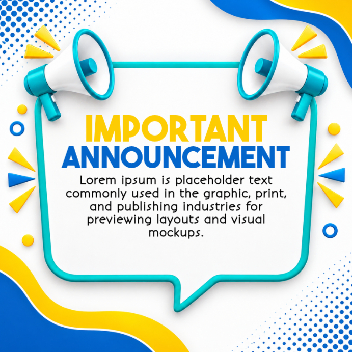 White Joyful Important Announcement Poster Instagram Post Template ...