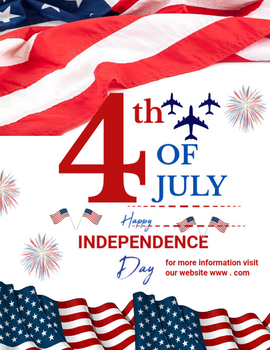 White Joyful Indepedence Day Poster Flyer (us Letter) template