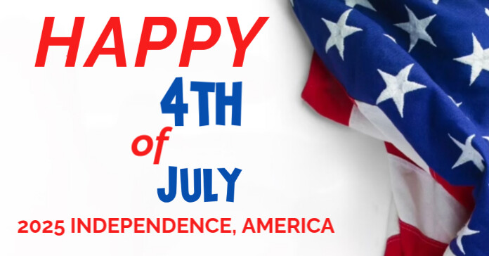 White Joyful Independence America Facebook Ad template