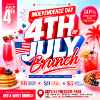 White Joyful Independence Day 4th Of July Brunch Instagram Post template