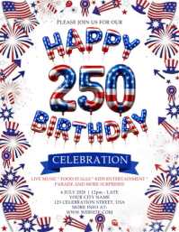 White Joyful Independence Day Celebration Flyer Video template
