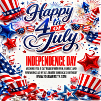 White Joyful Independence Day Celebration Instagram Post Instagram-bericht template