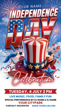 White Joyful Independence Day Celebration Instagram Story template