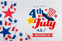 White Joyful Independence Day Celebration Poster Póster template