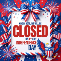 White Joyful Independence Day Closure Square Video สี่เหลี่ยมจัตุรัส (1:1) template