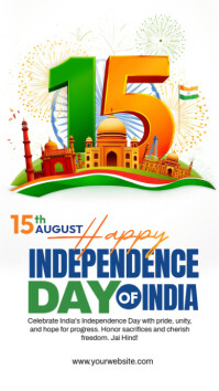 White Joyful Independence Day India Instagram Story template