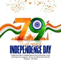 White Joyful Independence Day India Instagram Post template