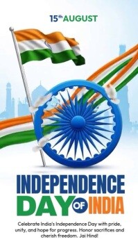White Joyful Independence Day India Instagram Story template