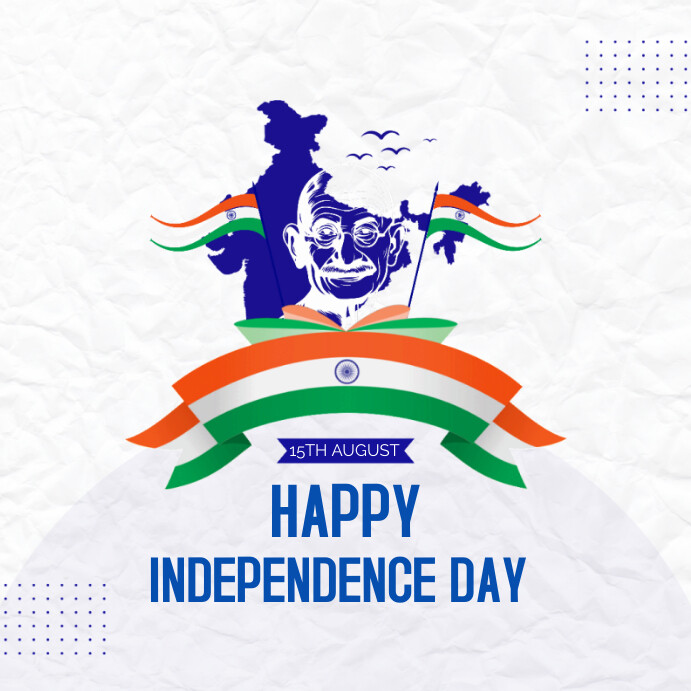 White Joyful India Independence Day 2024 Inst Template | PosterMyWall