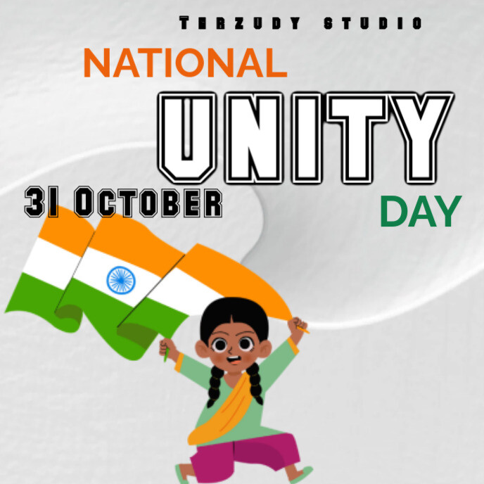 Plantilla de White Joyful India National Unity Day Album Cover ...