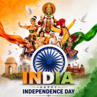 Hvid Indian Independence Day Instagram 帖子 Template