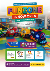 White Joyful Indoor Play Zone Opening A4 template